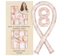 LOPHE Satin Heatless Curlers Set for Effortless Curl, Overnight Rods Curling for Long Short Hair for Frizz-Free, No Heat Damage Styling, High Resilience No Heat for Women and Girls, Pink