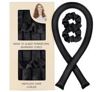 LOPHE Satin Heatless Curlers Set for Effortless Curl, Overnight Rods Curling for Long Short Hair for Frizz-Free, No Heat Damage Styling, High Resilience No Heat for Women and Girls, Black
