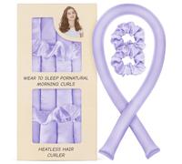 LOPHE Satin Heatless Curlers Set for Effortless Curl, Overnight Rods Curling for Long Short Hair for Frizz-Free, No Heat Damage Styling, High Resilience No Heat for Women and Girls, Purple