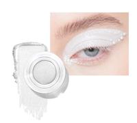 LOPHE Shimmer Eyeshadow, Waterproof Creme-to-Powder Eyeshadows Highlighter Fine Texture Mono Eyeshadow Highly Pigmented Creme Eye Shadow Satin Finish Shimmer Eyeshadows Set for All Skinss(White)