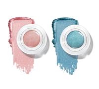 LOPHE Shimmer Eyeshadow, Waterproof Creme-to-Powder Eyeshadows Highlighter Fine Texture Mono Eyeshadow Highly Pigmented Creme Eye Shadow Satin Finish Shimmer Eyeshadows Set for All Skins(P+B)
