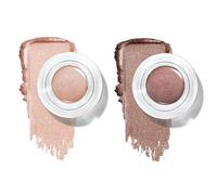LOPHE Shimmer Eyeshadow, Waterproof Creme-to-Powder Eyeshadows Highlighter Fine Texture Mono Eyeshadow Highly Pigmented Creme Eye Shadow Satin Finish Shimmer Eyeshadows Set for All Skins(B+G)