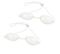 LOPHE Sunbed Goggles Sunbed Eye Protection, 2PCS Adjustable Safety Tanning Goggles, Protection UV and Infrared, Suitable for Sunbathing, LED Light Therapy, Beauty Clinics, Home beauty,White