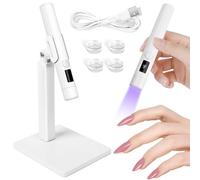 LOPHE UV Lamps for Gel Nails, UV Nail Lamp with Stand, Small UV Lamps for Gel Nails, Rechargeable USB Nail Dryer Light with LED Screen and 45s 60s Timer, Portable Led Nail Flashlight, Gift for Women