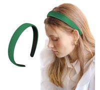LOPHEHeadbands for Women, 1 Pc Wide Non-Slip Hair Headband, PU Fabric, Simple Style (Green)