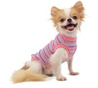 LOPHIPETS 100% Cotton Rib Dog Tank Top Vest - Stretchy Breathable Soft Pet Apparel for Small Breeds Chihuahua Yorkie - Indoor Outdoor Casual Wear (Pink, Small | 2.2-4.5 lbs)