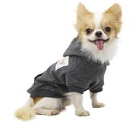 LOPHIPETS Dog Cotton Hoodies Sweatshirts for Small Dogs Chihuahua Puppy Clothes Cold Weather Coat-Charcoal/S
