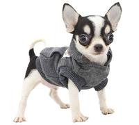 LOPHIPETS Dog Cotton Hoodies Sweatshirts for Small Dogs Chihuahua Puppy Clothes Cold Weather Coat-Charcoal/XS