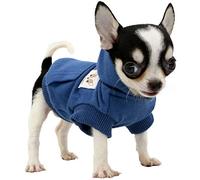 LOPHIPETS Dog Cotton Hoodies Sweatshirts for Small Dogs Chihuahua Puppy Clothes Cold Weather Coat-Navy/XS