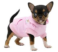 LOPHIPETS Dog Cotton Hoodies Sweatshirts for Small Dogs Chihuahua Puppy Clothes Cold Weather Coat-Pink/XXS