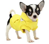 LOPHIPETS Dog Cotton Hoodies Sweatshirts for Small Dogs Chihuahua Puppy Clothes Cold Weather Coat-Yellow/XS
