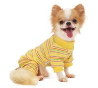 LOPHIPETS Dog Pajama Onesie for Small Pomeranian Clothes Apparel-Yellow/L
