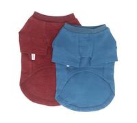 LOPHIPETS Everyday Soft Cotton Dog Short Sleeve T-Shirt for Chihuahuas & Teacup Puppies & Small Dogs Breeds | Fits 2.2-4.5 lbs | 2-Pack Navy & Red, Small