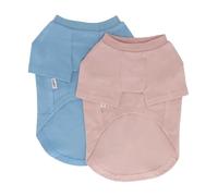 LOPHIPETS Everyday Soft Cotton Dog Short Sleeve T-Shirt for Small Dogs Breeds | Fits 10-14 lbs | 2-Pack Blue & Pink, X-Large