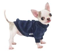 LOPHIPETS Fleece-Lined Dog Sweatshirt Coat for Chihuahuas & Teacup Puppies & Small Dogs Breeds | Fits 0.5-1.2 lbs | Navy, XX-Small