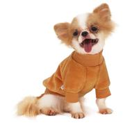 LOPHIPETS Fleece-Lined Dog Sweatshirt Coat for Small Dogs Breeds | Fits 6.5-10 lbs | Camel, Large