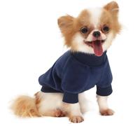 LOPHIPETS Fleece-Lined Dog Sweatshirt Coat for Small Dogs Breeds | Fits 6.5-10 lbs | Navy, Large