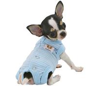 LOPHIPETS Girl Dog Shirts Pajamas for Small Teacup Dog Chihuahua Yorkie Puppy Cat Clothes-Cambridge Blue Strips/XXS