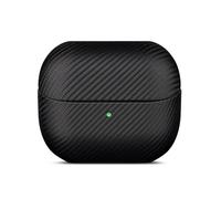 LOPIE Case for Samsung Galaxy Buds 3 FE / Buds3 Pro/Samsung Buds 3 Case Cover with Lanyard - Made of Vegan Leather - Carbon Fiber Style - Handmade Drop Protection Hard Shell Cover - Black