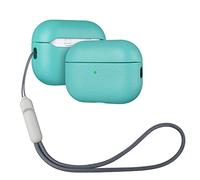 Lopie for AirPods Pro 3 Leather Case Cover, Air Pods Pro Protective Hard Shell Cover Fully-Wrapped with Goat Leather - Handmade for AirPods Pro 3rd Generation Case - Cyan Blue