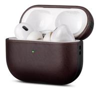 LOPIE Leather Case for AirPods Pro 2nd Generation - Handmade AirPods Pro 2 Case Cover - Made of Oil-Tanned Smooth Leather - Drop Protection Hard Shell Cover Compatible with Wireless Charging - Coffee