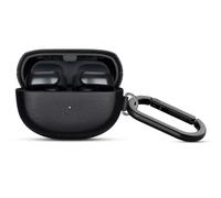 LOPIE Leather Case for Bose Ultra Open Earbuds with Keychain, Handmade Case Fully-Wrapped with Top Grain Leather, Protective Hard Shell Cover for Bose Ultra Open Earbuds - Black