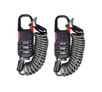 lopituwe 2pieces Lockable Helmet for Motorcycle Electric Scooter Riders Extension Cord Can Stretch Password Lock at Any Time, Black
