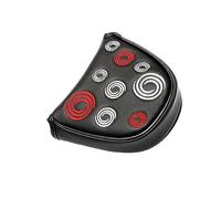 lopituwe Black Mallet Headcover With Circle Embroidery, Golf Putter Head Covers Premium Magnetic Closure,PU Leather Fit for Odyssey Putters Covers