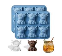 lopituwe Charming Cow Mold Tray Adorable Mini Cow Ice Cubes with Unique 3D Designs Elevating Drinks Experience Durable, Blue