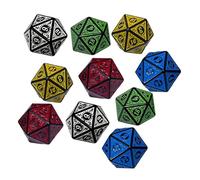lopituwe D20 Astrology Dice Gift Package 10pcs Multi Sided Constellation Board Game Props Clear Symbols Set Teaching Math Constellation Dice Astrology Role Play Game