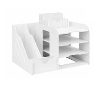 lopituwe Desktop Box, Letter Organizer, A4 Document Tray. Extra-Large Simple Stylish Versatile, Sturdy Office, and School Use, White, 4x2 File Rack