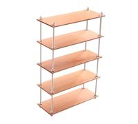 lopituwe Dollhouse Wooden Decoration Organizer Holder Construction Multi Layered Storage Rack Solution For Accessories Miniature Furniture Model 1/6 Scale Storage Shelf , 5 Tier Long