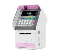lopituwe Exciting Auto Scroll ATM Machine with Face Recognition Instilling Savings Habits in Children with Fun Auto Scroll Electronic ATM Savings Machine Gifts, Pink, 15.5x17.5x27cm