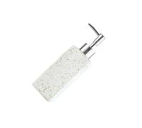 lopituwe Functional 350ml Soap Dispenser Marble Pattern Ceramic Pump Bottle Storing Liquid Soap And Shower Items Marble Pattern Lotion Bottle Bathroom, White Printed Dotted, 5.7x5.7x19.6cm