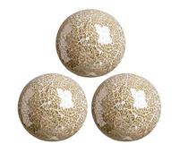 lopituwe Handmade Glass Mosaic Sphere Balls Set Of 3 Eye Catching Elevates Globe Ornaments Tray Coffee Table Also Can Be Gifts For Loved Ones And Friends For Any Festival, Golden, 10cm