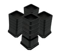 lopituwe Heavy Duty Construction Bed Risers Provide Furniture Stability Floors While Lifting Sofas And Beds Suitable For Square Floor Protector Furniture Risers Lifter, Black, 6 inch