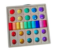 lopituwe Highly Transparent Wooden Acrylic Cube Blocks Stacking Game Fun Sensory Toys Set To Captivate Children’s Attention Translucent Cubes Stacking Sparkling Acrylic Toy