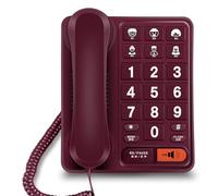 lopituwe Loud Sound Fixed Home And Office Phone With Big Buttons And Wall-mount Option For Elderly And One Touch Dialing, red