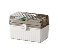 lopituwe Medicine Organizer Box 3-Layers Medicine Box With Protable Handle First Aid Medicine Storage Box First Aid Health Emergency Storage Box (White, Extra Large)