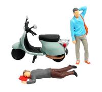 lopituwe Model Car Kits Kit Paint People Figures Traffic Accident Scene Model 1/64 Scale Figure Not Fall Height Resin Doll Diorama Scenario Building Kits, accident blue