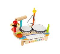 lopituwe Multifunctional Kids Drum Set Building Musical Foundations With Drum Wooden Electronic Piano Set And Toys Kids Gifts For Children 3 To 6 Years Old