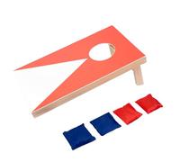 lopituwe Portable Corn Hole Game Set - Corn Throwing Game Set Bean Bag Challenge with 4 Wooden Hand Coordination, for Ages, Medium (red)