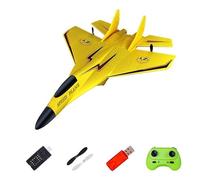 lopituwe Rc Airplane Remote Control Glider Plane Lightweight Durable Foam Anti Crash Features Safe And Fun Experience Rc Airplane 2 Channels Ready To Fly Fighter Model, Yellow, 28.5x21x7.5cm