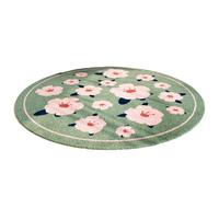 lopituwe Round Carpet Ensuring Healthy Living Space Durable Polyester Thickened Large Area Living Room Carpet, flowers