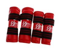 lopituwe Sleek Taekwondo Leg and Elbow Guard Set for protector, Red, L