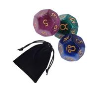 lopituwe Stunning 3Pcs Acrylic Astrological Dice Set Gift Giving Divination Tarot, Style C