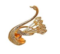 lopituwe Swan Base Holder with 6pcs Delightful Ice Cream Spoons Teaspoons Coffee Dessert Sugar, Gold
