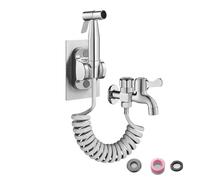lopituwe Wall-Mounted Kitchen Faucet With Spray Gun, 2-In-1 Design, 360° Swivel, Easy Convenient Suitable For Shopping And Bars, silver