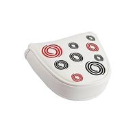lopituwe White Mallet Headcover With Circle Embroidery, Golf Putter Head Covers Premium Magnetic Closure,PU Leather Fit for Odyssey Putters Covers