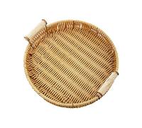 lopituwe Woven Serving Tray Round Bread Basket Storage Organizer Displaying Pastries Cookies Snacks at Family Gatherings Food Storage Basket Party Kitchen Buffets Picnic
